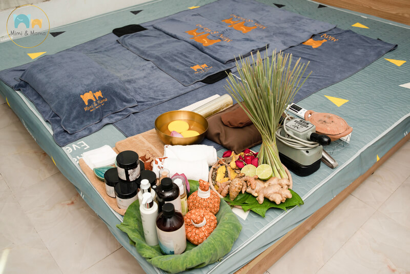 Massage bụng giảm mỡ sau sinh (với gừng, nghệ)